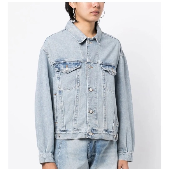 Agolde Charlie Light Blue Denim Jacket - Picture 1 of 6